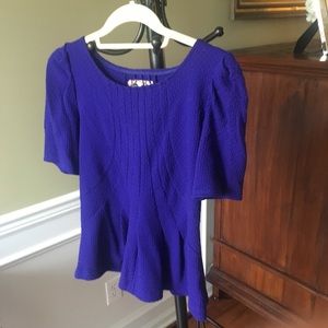 Anthropologie deep purple/blue peplum top